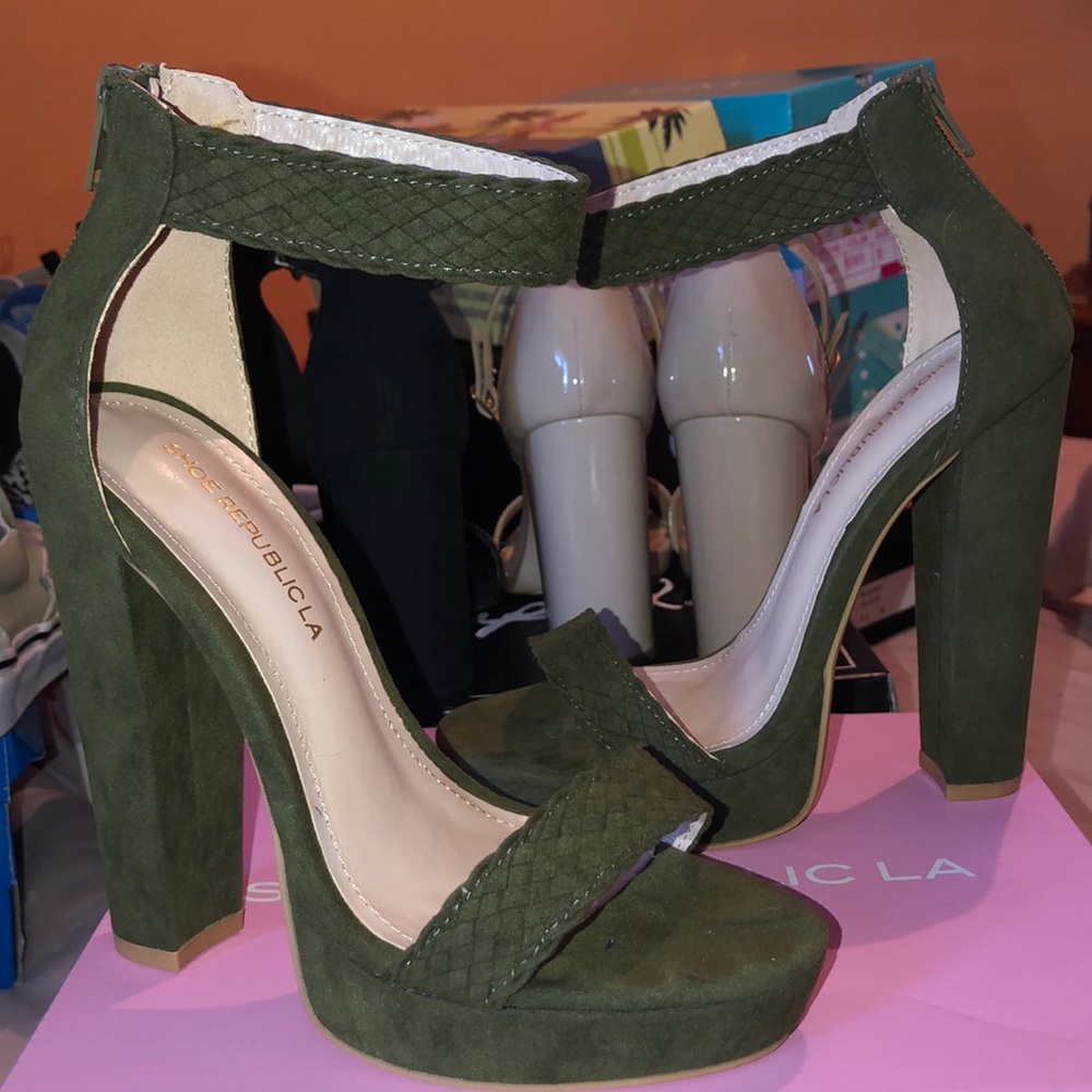 Olive green heels